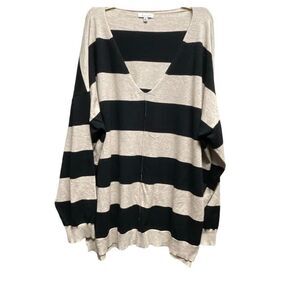 White Birch size 3X v neck striped sweater.